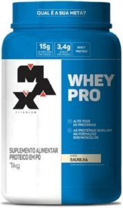 WHEY PRO CONCENTRADO (1KG) - MAX TITANIUM - Baunilha 