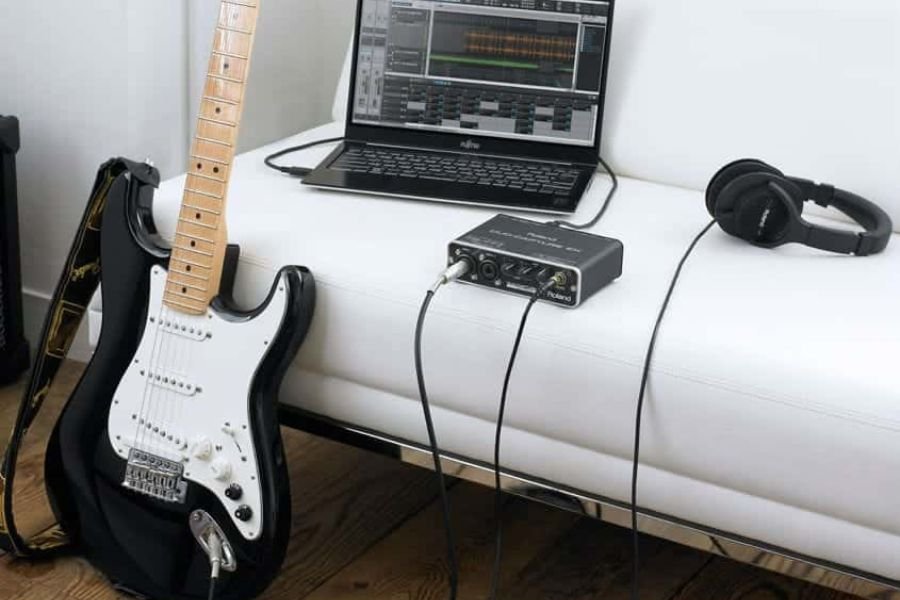 como conectar a guitarra no PC